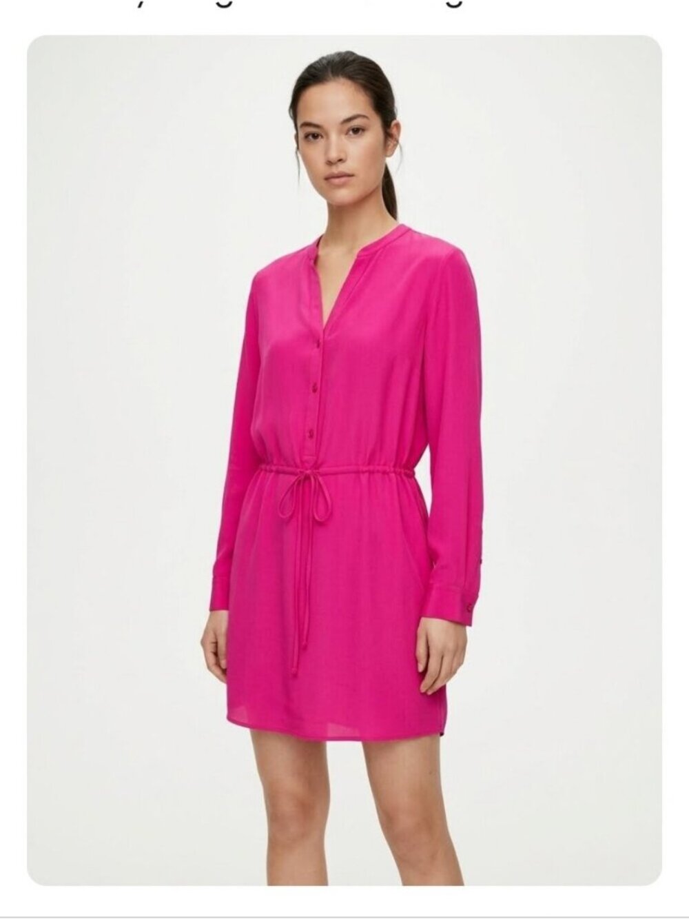 ARITZIA | Babaton Bennett Dress 100% Silk Fuchsia Pink Sz M